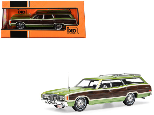 1972 Ford LTD Country Squire Wagon Green Metallic with Woodgrain Sides 1/43 Diecast Model