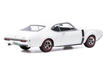 1970 Oldsmobile 442 W-30 Coupe White with Black Stripes 1/43 Diecast Model Car