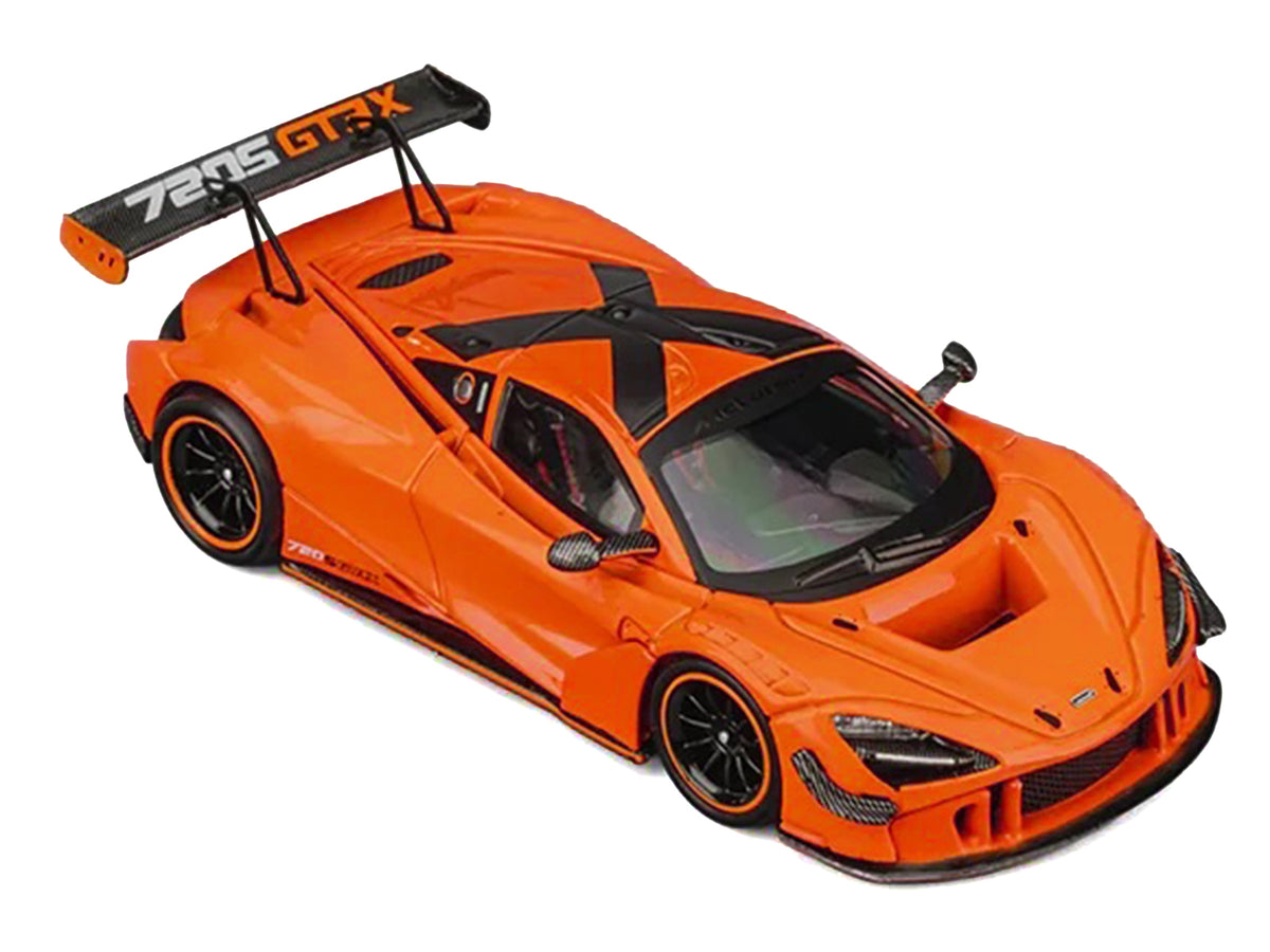 McLaren 720S GT3X Orange with Black Stripes 1/64 Diecast Model Car