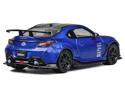 Subaru BRZ Varis Arising-1 RHD (Right Hand Drive) Blue Metallic with Carbon Hood and Top and Extra Wheels 1/64 Diecast Model Car
