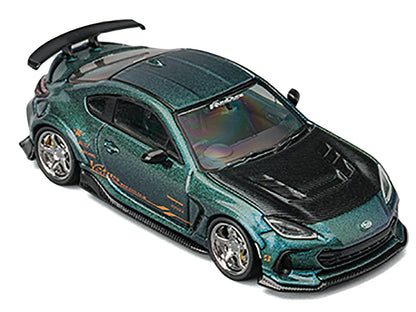 Subaru BRZ Varis Arising-1 RHD (Right Hand Drive) Magic Purple Metallic with Carbon Hood and Extra Wheels  1/64 Diecast Model Car