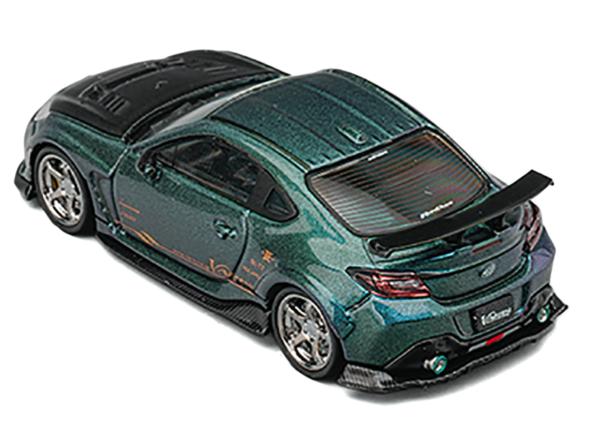 Subaru BRZ Varis Arising-1 RHD (Right Hand Drive) Magic Purple Metallic with Carbon Hood and Extra Wheels  1/64 Diecast Model Car