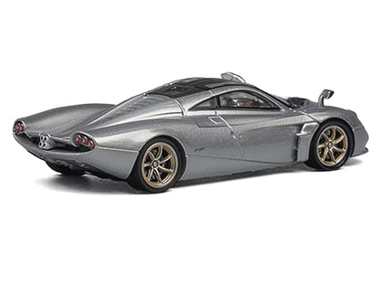 Pagani Huayra Codalunga Silver Metallic with Sunroof and Extra Wheels 1/64 Diecast Model Car