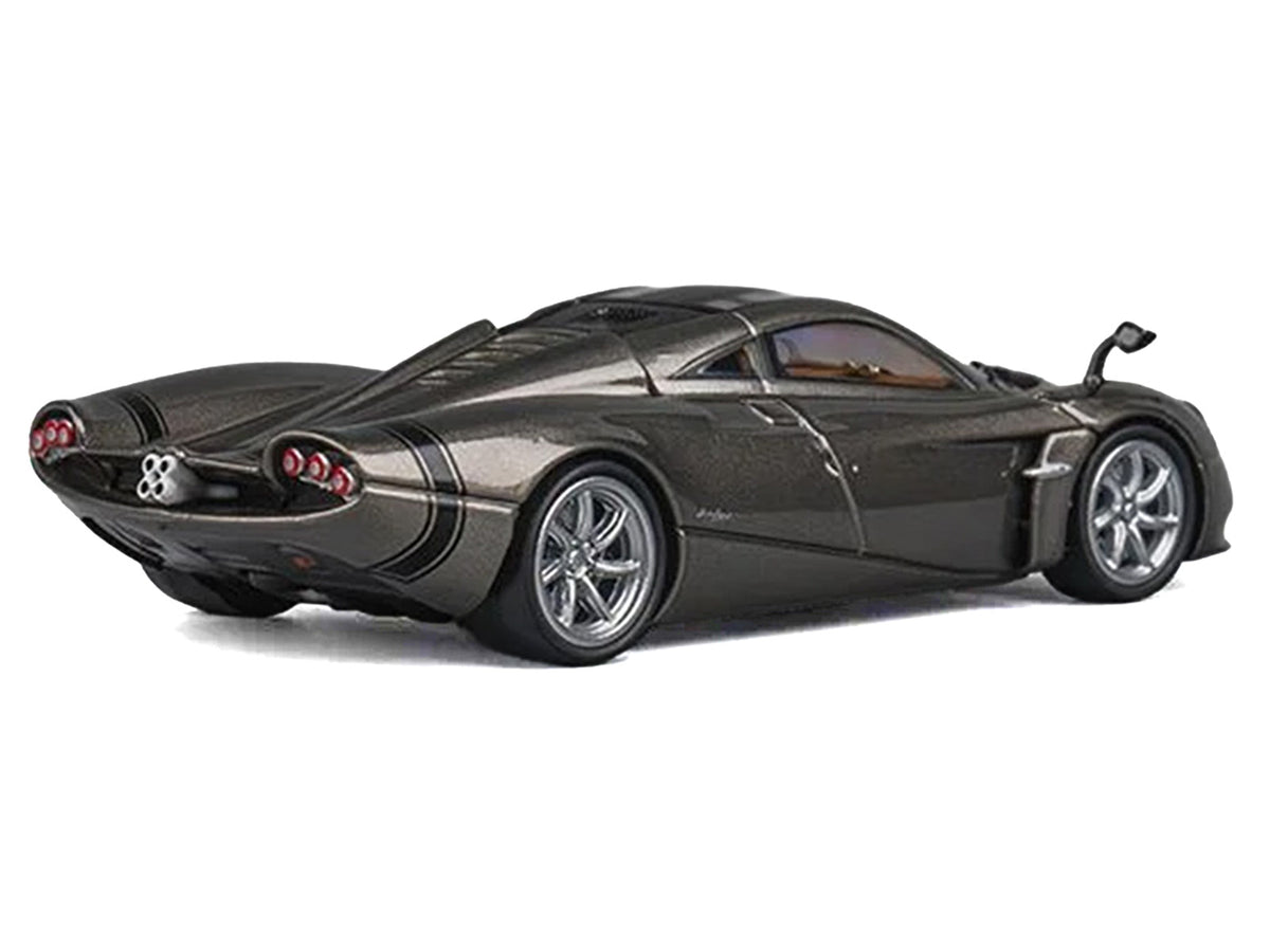 Pagani Huayra Codalunga Gun Metal Gray Metallic with Sunroof and Extra Wheels 1/64 Diecast Model Car