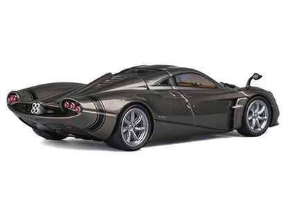 Pagani Huayra Codalunga Gun Metal Gray Metallic with Sunroof and Extra Wheels 1/64 Diecast Model Car