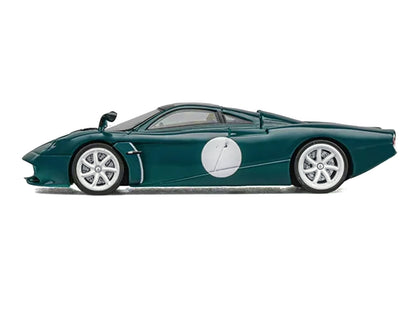 Pagani Huayra Codalunga Green with Sunroof and Extra Wheels 1/64 Diecast Model Car