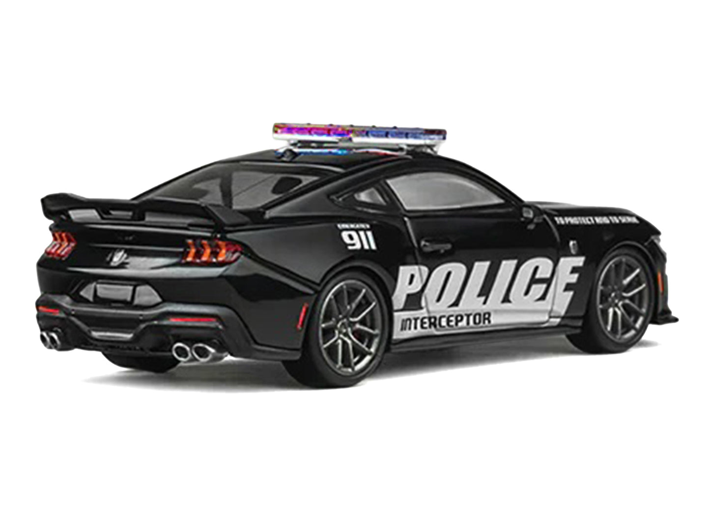 Ford Mustang Dark Horse "Police Interceptor" Black 1/64 Diecast Model Car