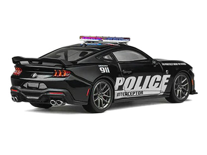 Ford Mustang Dark Horse "Police Interceptor" Black 1/64 Diecast Model Car
