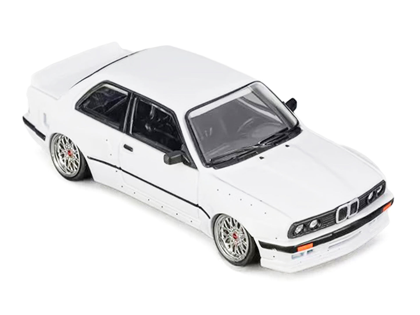 Pandem E30 V1 White with Extra Wheels 1/64 Diecast Model Car