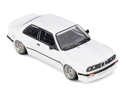 Pandem E30 V1 White with Extra Wheels 1/64 Diecast Model Car