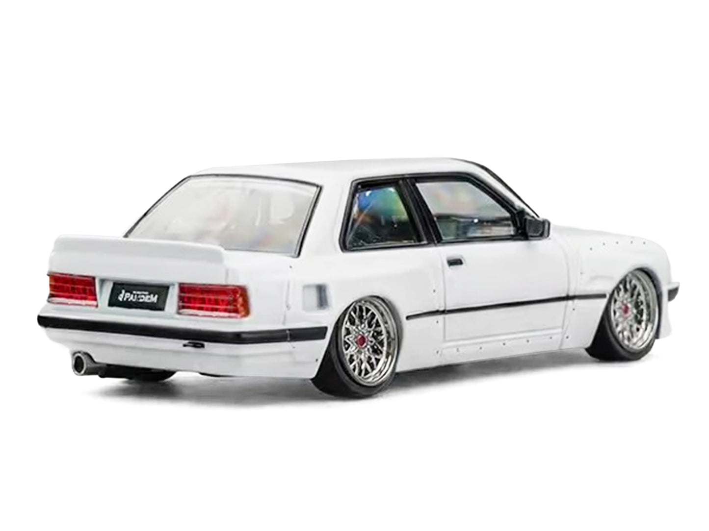 Pandem E30 V1 White with Extra Wheels 1/64 Diecast Model Car