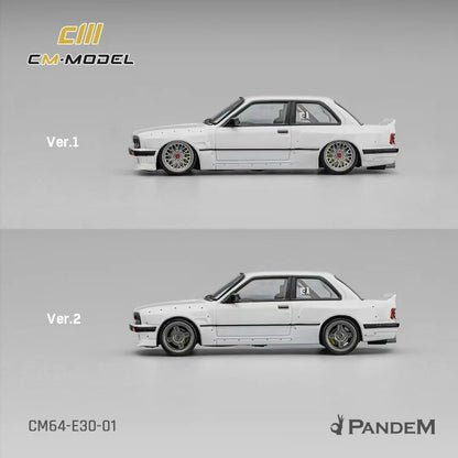 Pandem E30 V1 White with Extra Wheels 1/64 Diecast Model Car