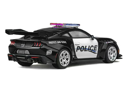 Ford Mustang GTD "Police" Black and White 1/64 Diecast Model Car