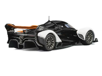McLaren Solus GT #91 Black and White with Orange Accents 1/64 Diecast Model Car