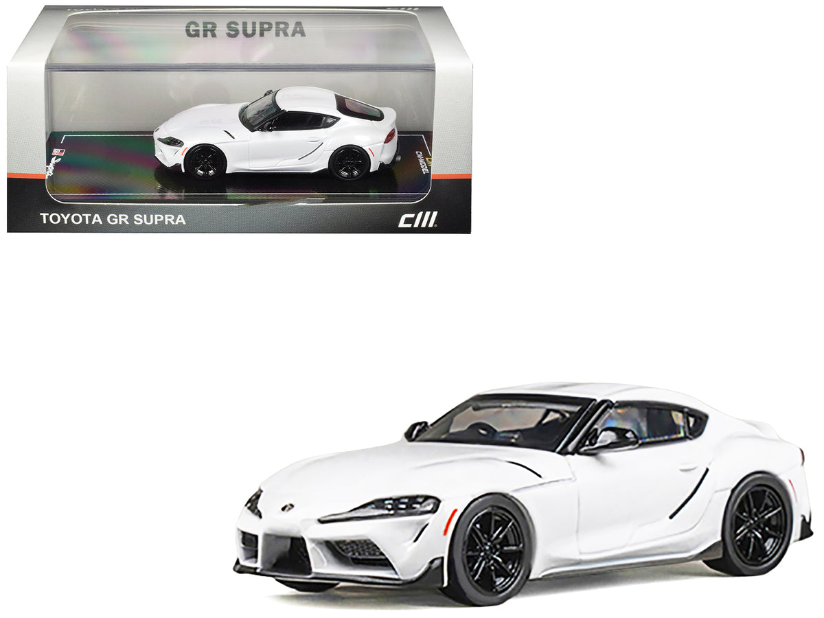 Toyota GR Supra RHD (Right Hand Drive) White Metallic 1/64 Diecast Model Car