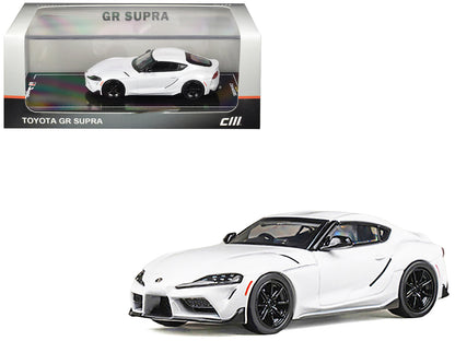 Toyota GR Supra RHD (Right Hand Drive) White Metallic 1/64 Diecast Model Car