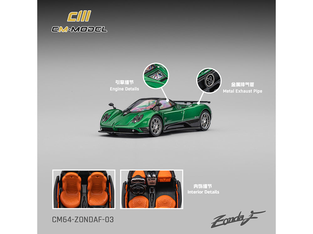 Pagani Zonda F Emerald Green Metallic with Moonroof 1/64 Diecast Model Car