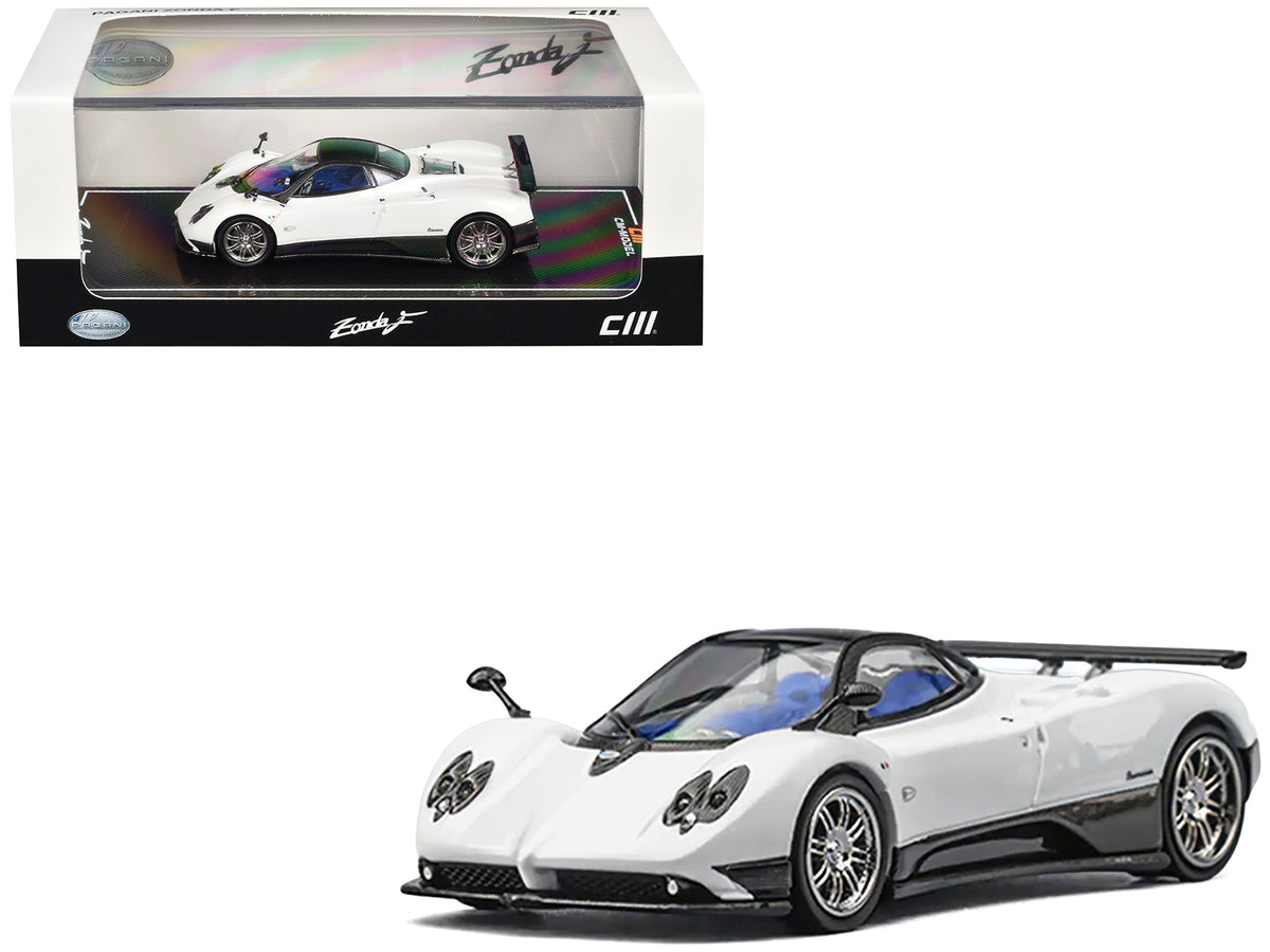 Pagani Zonda F Pearl White with Black Top 1/64 Diecast Model Car