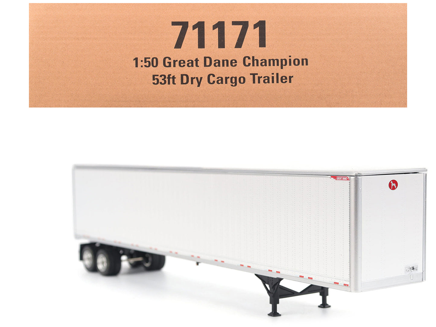 Great Dane Champion 53ft Dry Cargo Trailer White "Transport Series" 1/50 Diecast Model