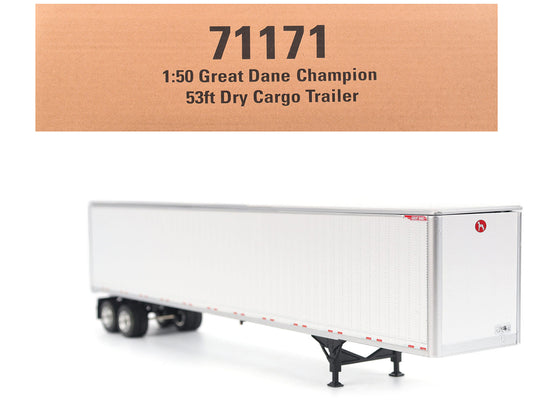 Great Dane Champion 53ft Dry Cargo Trailer White "Transport Series" 1/50 Diecast Model