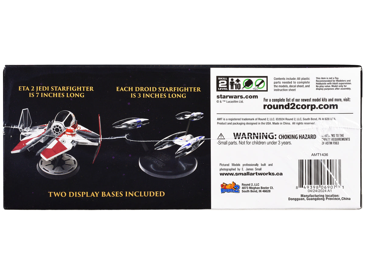 Skill 2 Model Kit ETA 2 Jedi Starfighter VS. Droid Starfighters 4 Model Set "Star Wars: Episode III - Revenge of the Sith" (2005) Movie 1/48 Scale Model