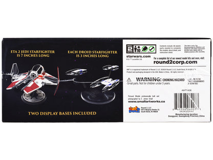Skill 2 Model Kit ETA 2 Jedi Starfighter VS. Droid Starfighters 4 Model Set "Star Wars: Episode III - Revenge of the Sith" (2005) Movie 1/48 Scale Model