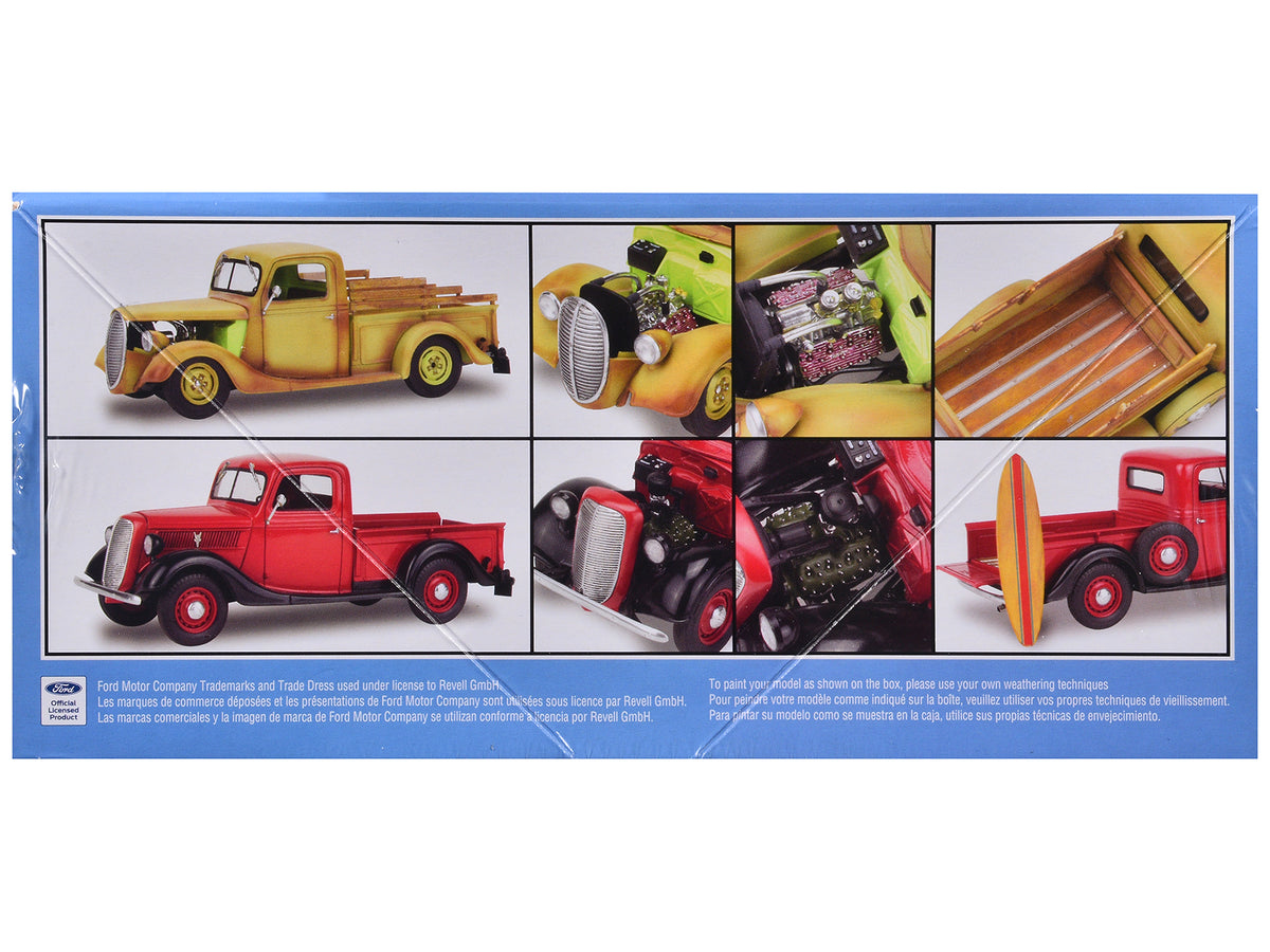Level 5 Model Kit 1937 Ford Pickup Truck with Surfboard 2-in-1 Kit 1/25 Scale Model