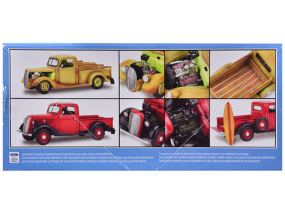 Level 5 Model Kit 1937 Ford Pickup Truck with Surfboard 2-in-1 Kit 1/25 Scale Model
