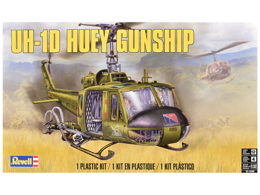 Level 4 Model Kit Bell UH-1D Iroquois "Huey" Gunship Helicopter 1/32 Scale Model