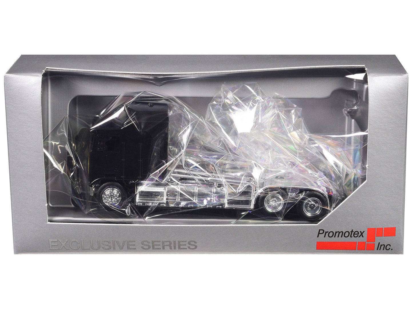 Kenworth K100 with 5-Bar Grill and XXL Chassis Black 1/87 (HO) Plastic Model Car