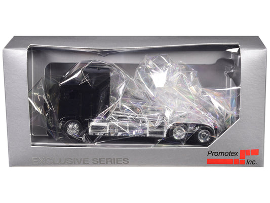 Kenworth K100 with 5-Bar Grill and XXL Chassis Black 1/87 (HO) Plastic Model Car