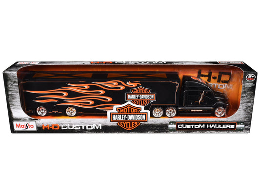 Harley Davidson Custom Hauler Trailer Black "Custom Haulers" Series 1/64 Diecast Model