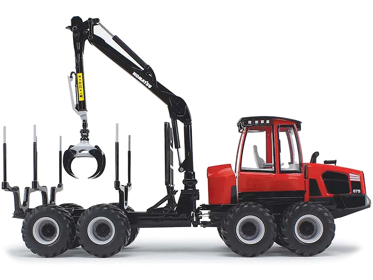 Komatsu 875.1 Forwarder Red and Black 1/32 Diecast Model