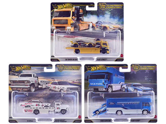 "Team Transport" 3 piece Set J 2025 "Car Culture" Series Diecast Model Cars