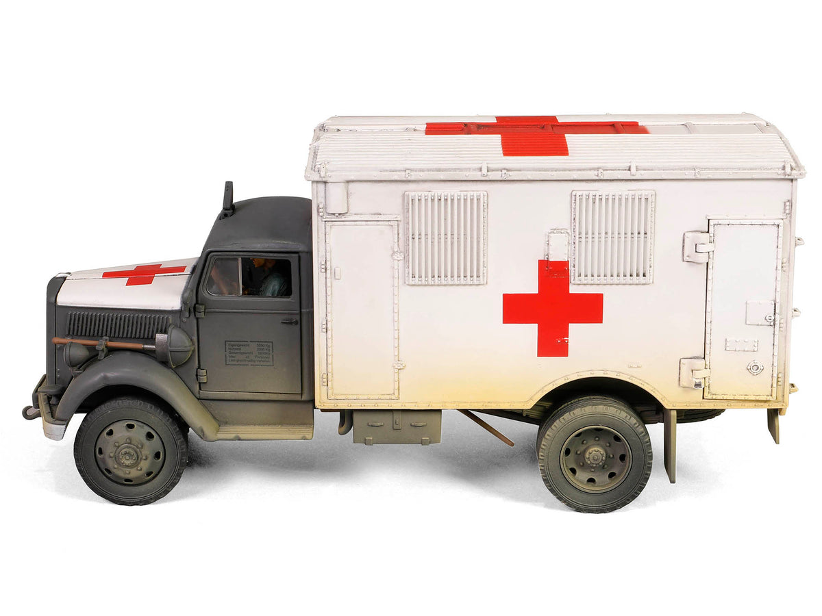 Opel-Blitz Kfz.305 Ambulance Gray and White (Weathered) "German Army" "Armoured Fighting Vehicle" Series 1/32 Diecast Model