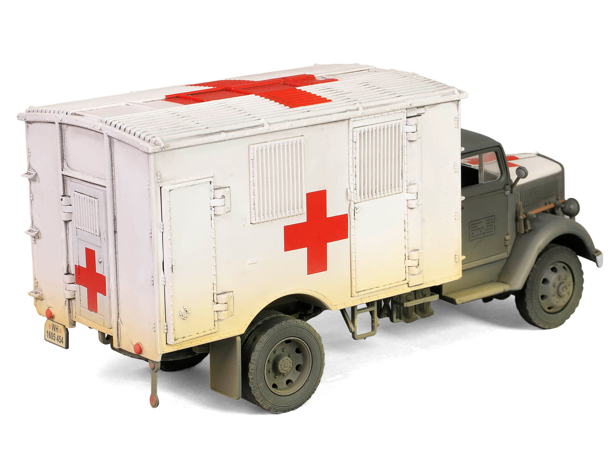 Opel-Blitz Kfz.305 Ambulance Gray and White (Weathered) "German Army" "Armoured Fighting Vehicle" Series 1/32 Diecast Model