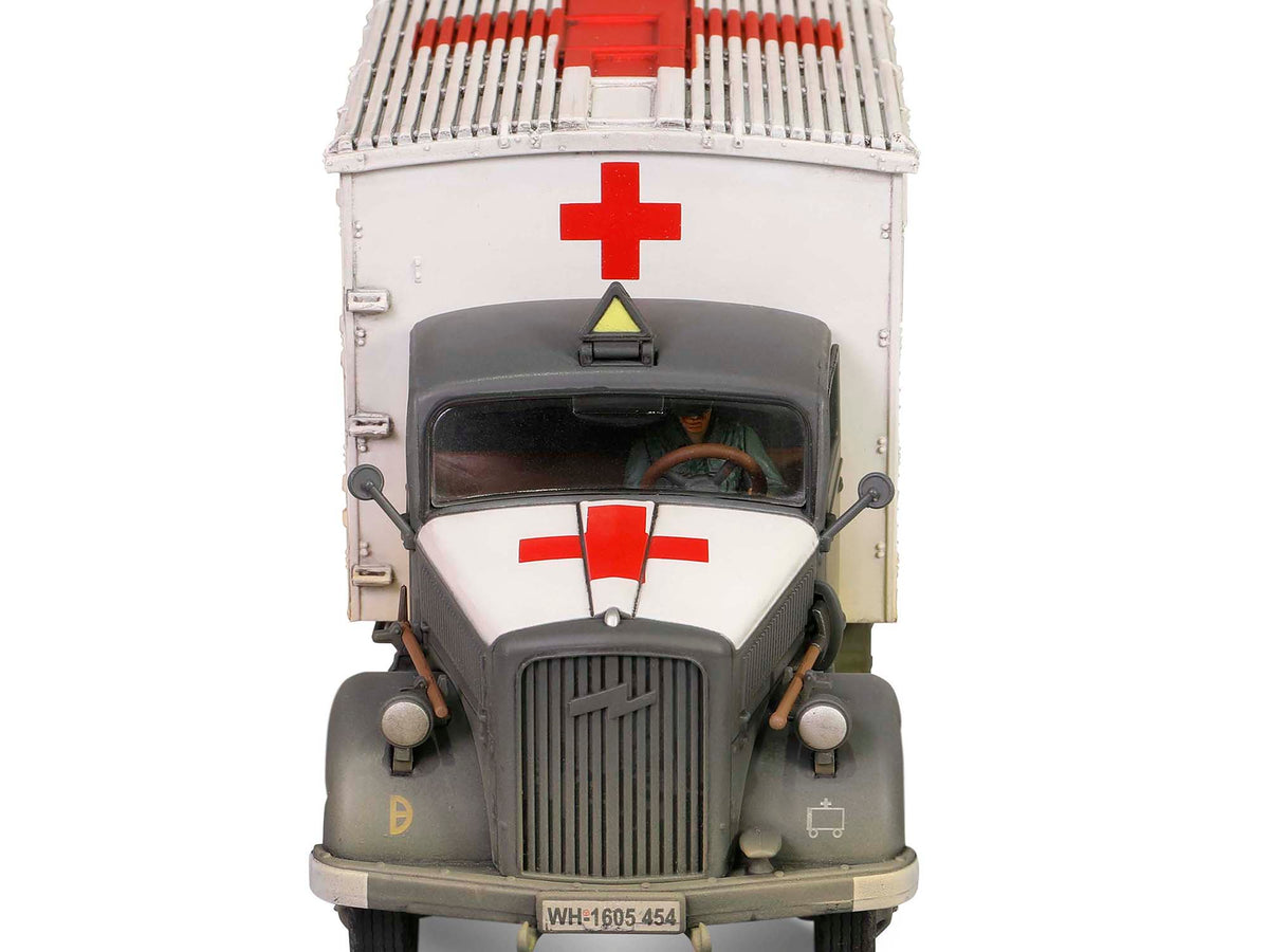 Opel-Blitz Kfz.305 Ambulance Gray and White (Weathered) "German Army" "Armoured Fighting Vehicle" Series 1/32 Diecast Model