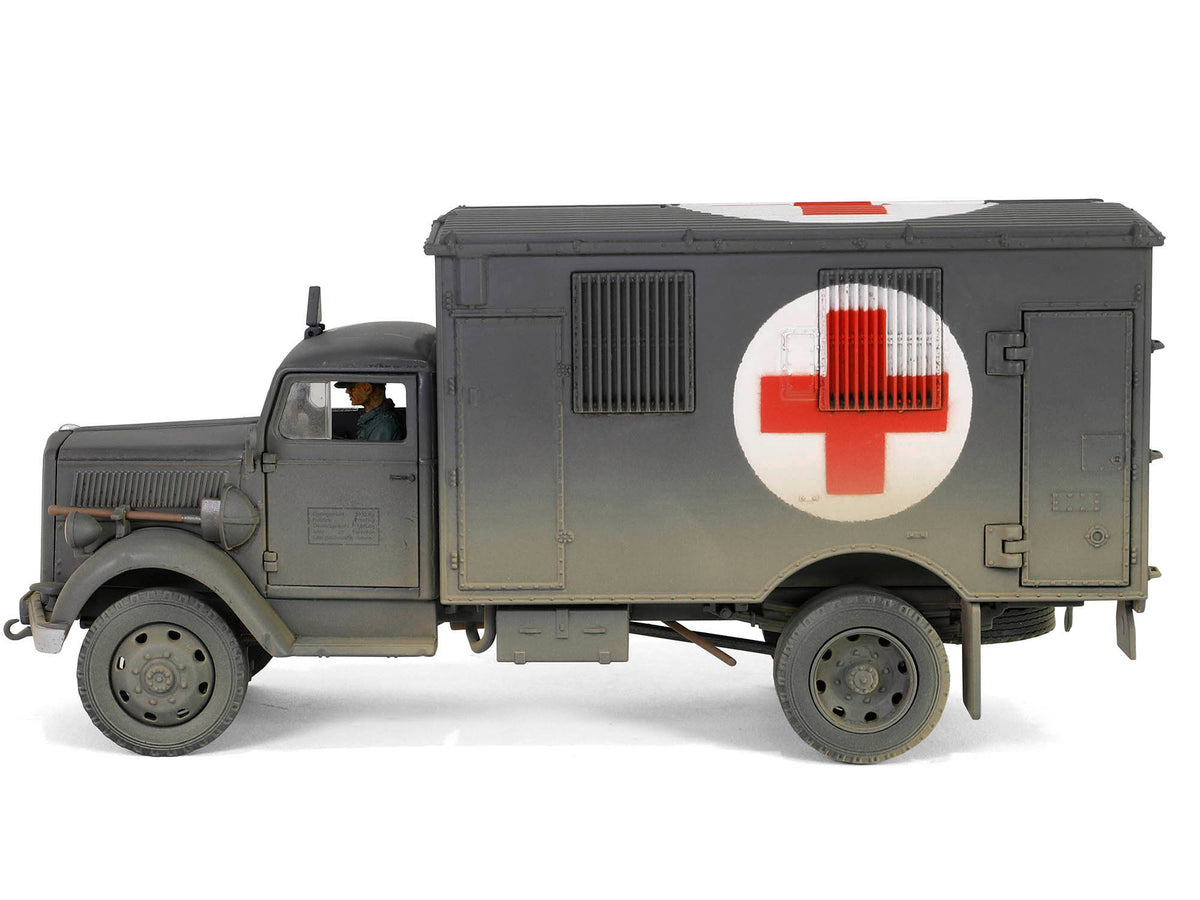 Opel-Blitz Kfz.305 Ambulance Gray (Weathered) "German Army" "Armoured Fighting Vehicle" Series 1/32 Diecast Model