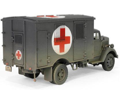 Opel-Blitz Kfz.305 Ambulance Gray (Weathered) "German Army" "Armoured Fighting Vehicle" Series 1/32 Diecast Model