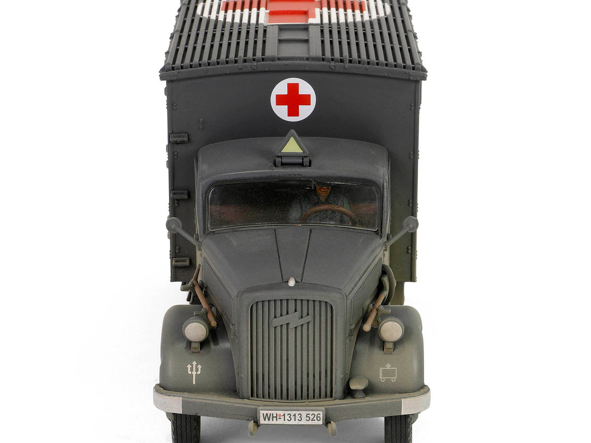 Opel-Blitz Kfz.305 Ambulance Gray (Weathered) "German Army" "Armoured Fighting Vehicle" Series 1/32 Diecast Model