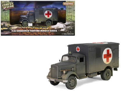 Opel-Blitz Kfz.305 Ambulance Gray (Weathered) "German Army" "Armoured Fighting Vehicle" Series 1/32 Diecast Model