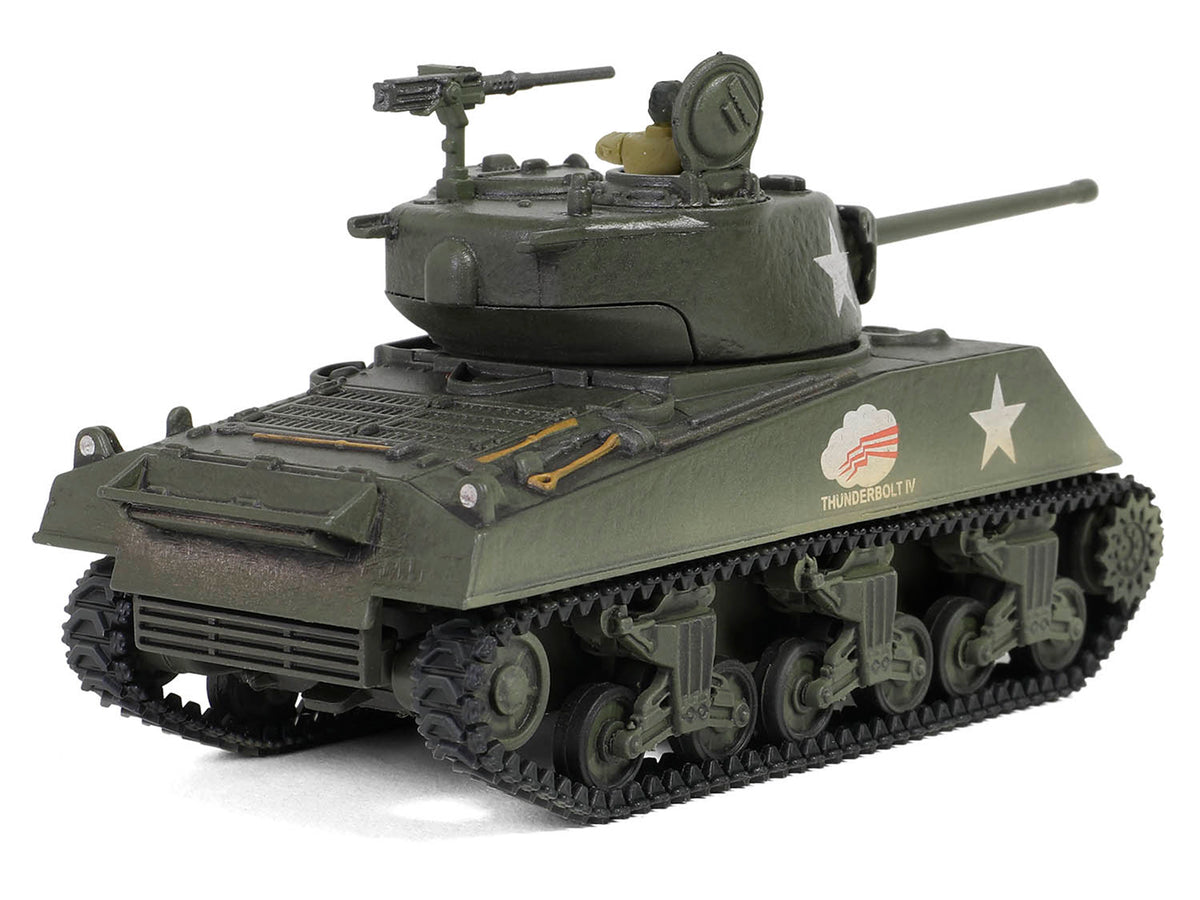 U.S. Sherman M4A3(76) Medium Tank "THUNDERBOLT IV 37th Tank Battalion 4th Armored Division Bastogne" (1944) United States Army "Mini AFV" Series 1/64 Diecast Model
