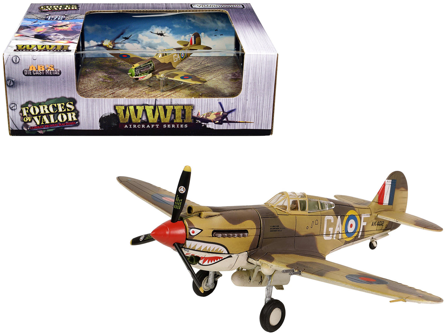 Curtiss P-40B Tomahawk MK IIB Aircraft Fighter "112 Squadron (Royal Air Force) AK402 GA-F North Africa" (October 1941) "WW2 Aircrafts Series" 1/72 Diecast Model