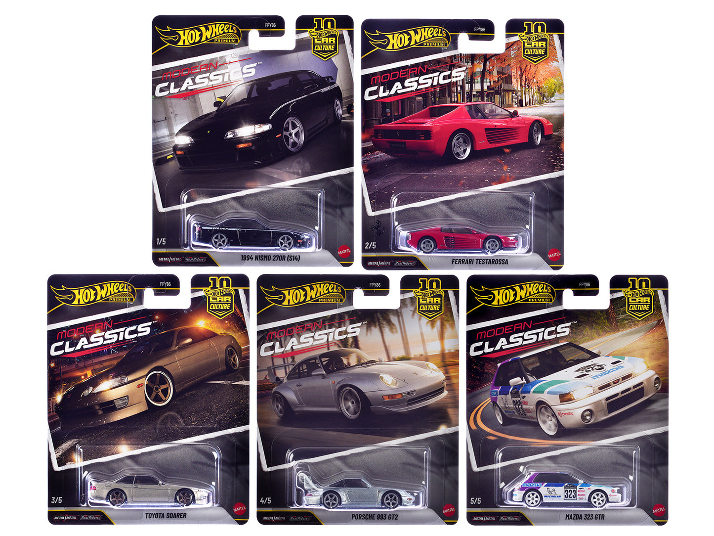 "Modern Classics" 5 piece Set "Car Culture 10th Anniversary" 2026 Series S Diecast Model Cars