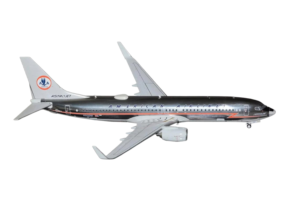 Boeing 737-800 Commercial Aircraft "American Airlines - American Heritage Jet" (N905NN) Silver with Red Stripes "Gemini 100" Series 1/100 Diecast Model Airplane