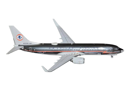 Boeing 737-800 Commercial Aircraft "American Airlines - American Heritage Jet" (N905NN) Silver with Red Stripes "Gemini 100" Series 1/100 Diecast Model Airplane