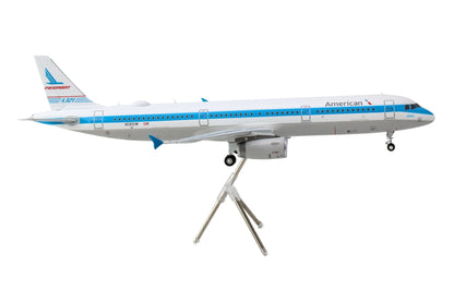 Airbus A321 Commercial Aircraft "American Airlines - Piedmont" (N581UW) White with Blue Stripes "Gemini 200" Series 1/200 Diecast Model Airplane