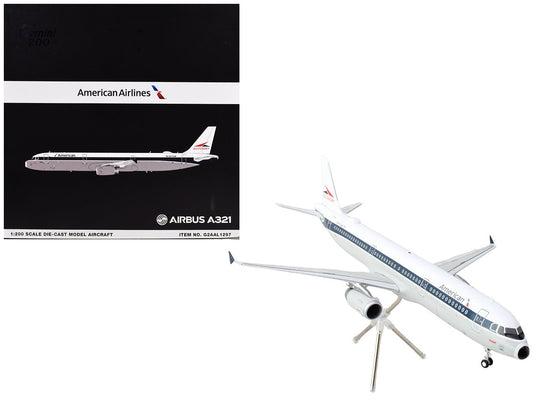 Airbus A321 Commercial Aircraft "American Airlines - Allegheny" (N579UW) White with Blue Stripes "Gemini 200" Series 1/200 Diecast Model Airplane