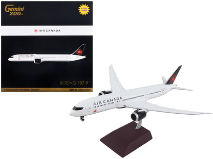 Boeing 787-9 Commercial Aircraft with Flaps Down "Air Canada" White with Black Tail "Gemini 200" Series 1/200 Diecast Model Airplane