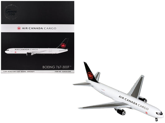 Boeing 767-300F Commercial Aircraft "Air Canada Cargo" (C-GXHM) White with Black Tail "Gemini 200" Series 1/200 Diecast Model Airplane